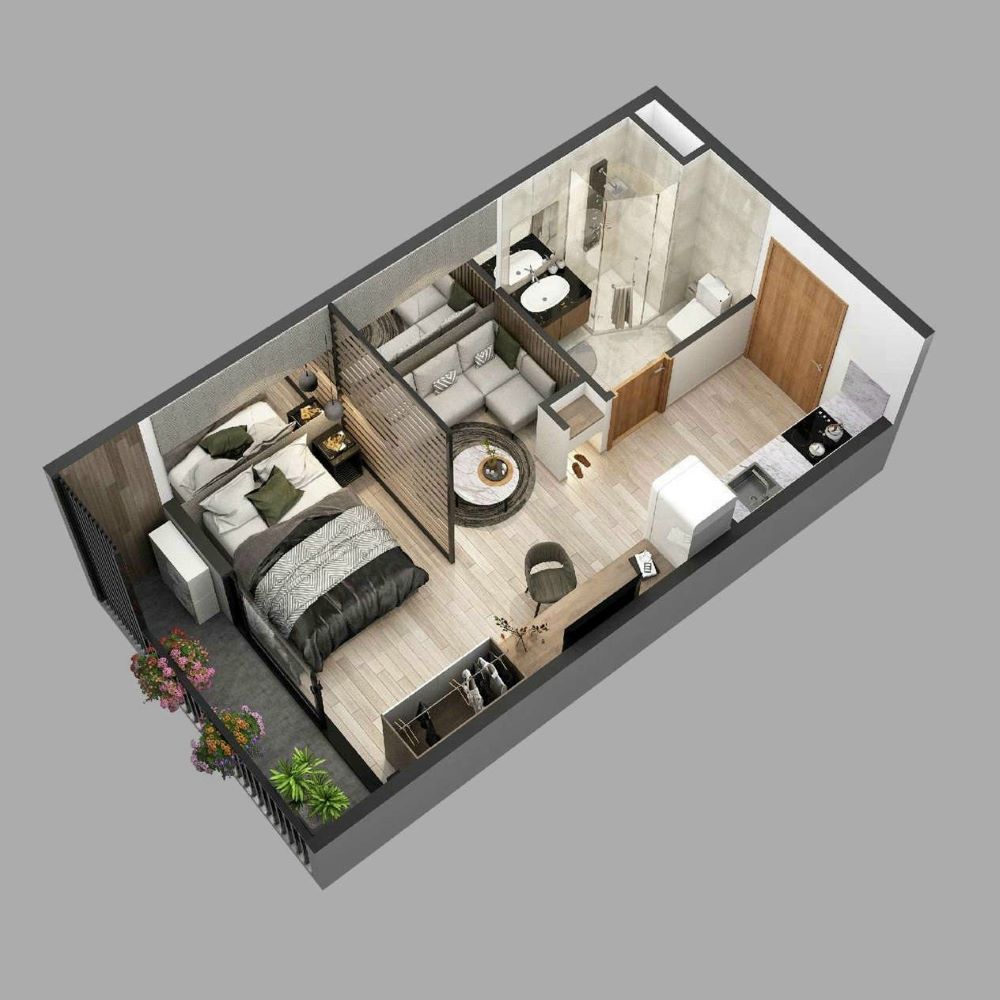 Layout căn hộ Studio tại chung cư Doji Hải Phòng Layout căn hộ Studio tại chung cư Doji Hải Phòng