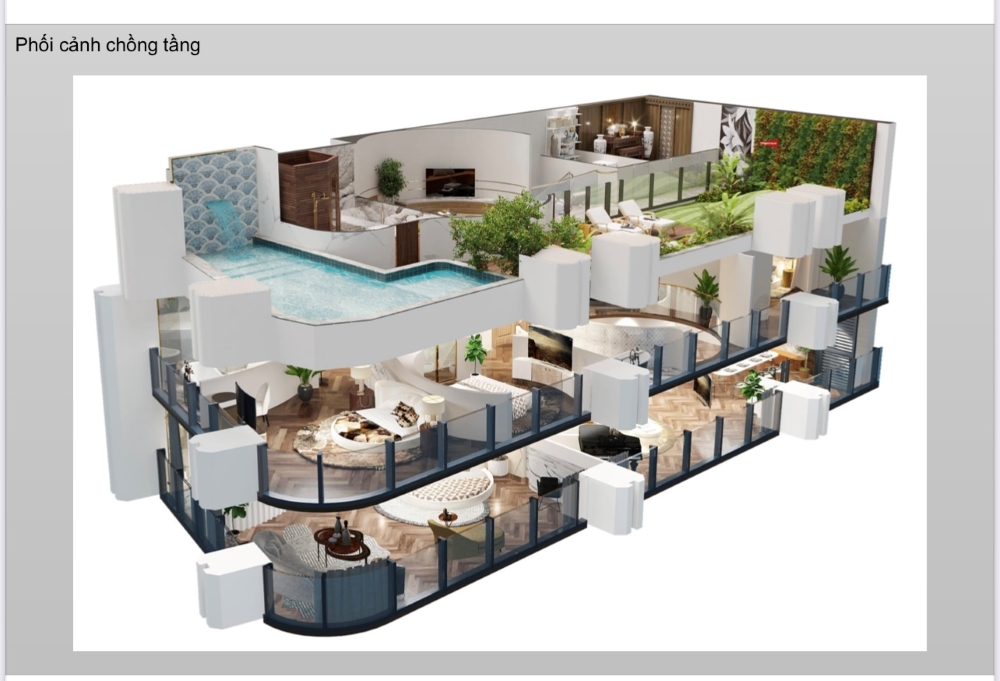 Phối cảnh chồng tầng các căn Sky Villa tại chung cư Doji Hải Phòng Phối cảnh chồng tầng các căn Sky Villa tại chung cư Doji Hải Phòng