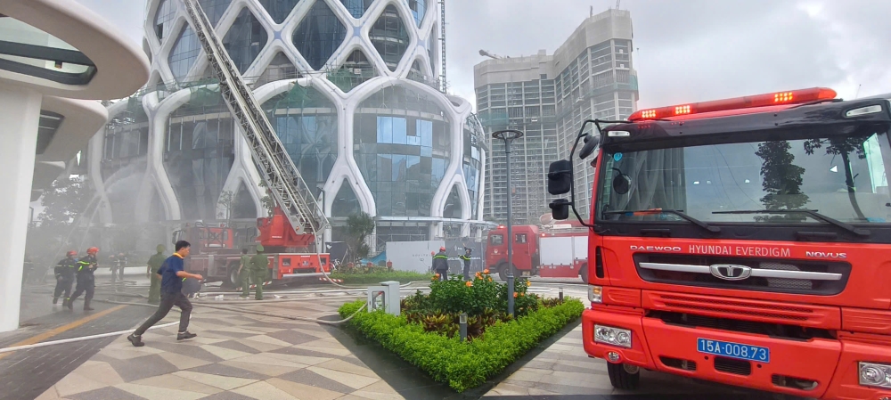 Diễn biến triển khai trong buổi diễn tập PCCC tại chung cư Doji Hải Phòng Diễn biến triển khai trong buổi diễn tập PCCC tại chung cư Doji Hải Phòng