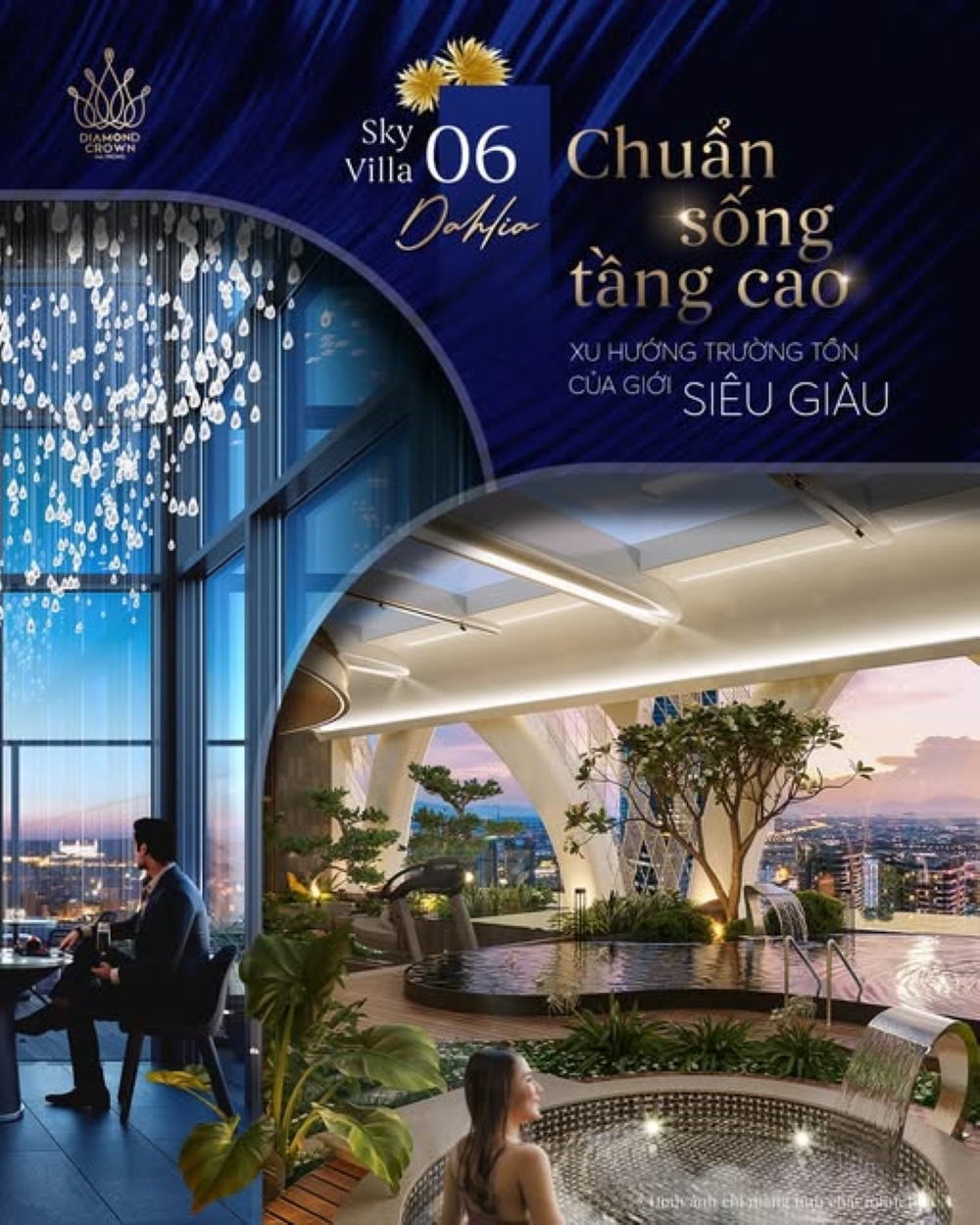 Không gian căn Sky Villa Dahlia 06 tại chung cư Doji Hải Phòng