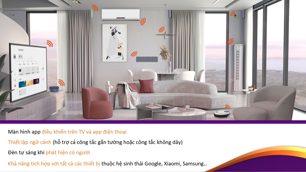 Hệ thống Smart Home trong căn hộ tại chung cư Doji có khả năng tự động điều khiển đồng bộ