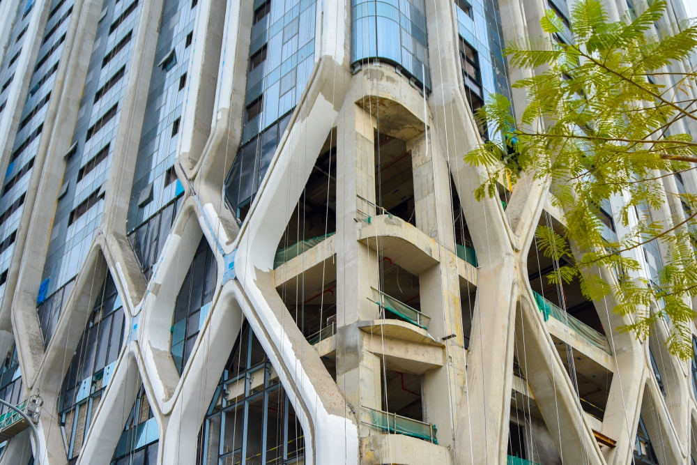 Loại hình kết cấu tại chung chung cư Doji Hải Phòng – Hệ Diagrid bê tông toàn khối định hình biểu tượng